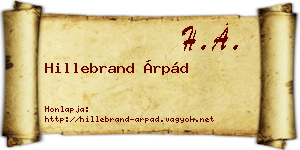 Hillebrand Árpád névjegykártya