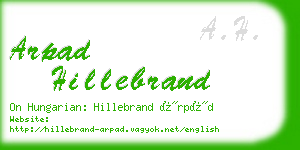 arpad hillebrand business card